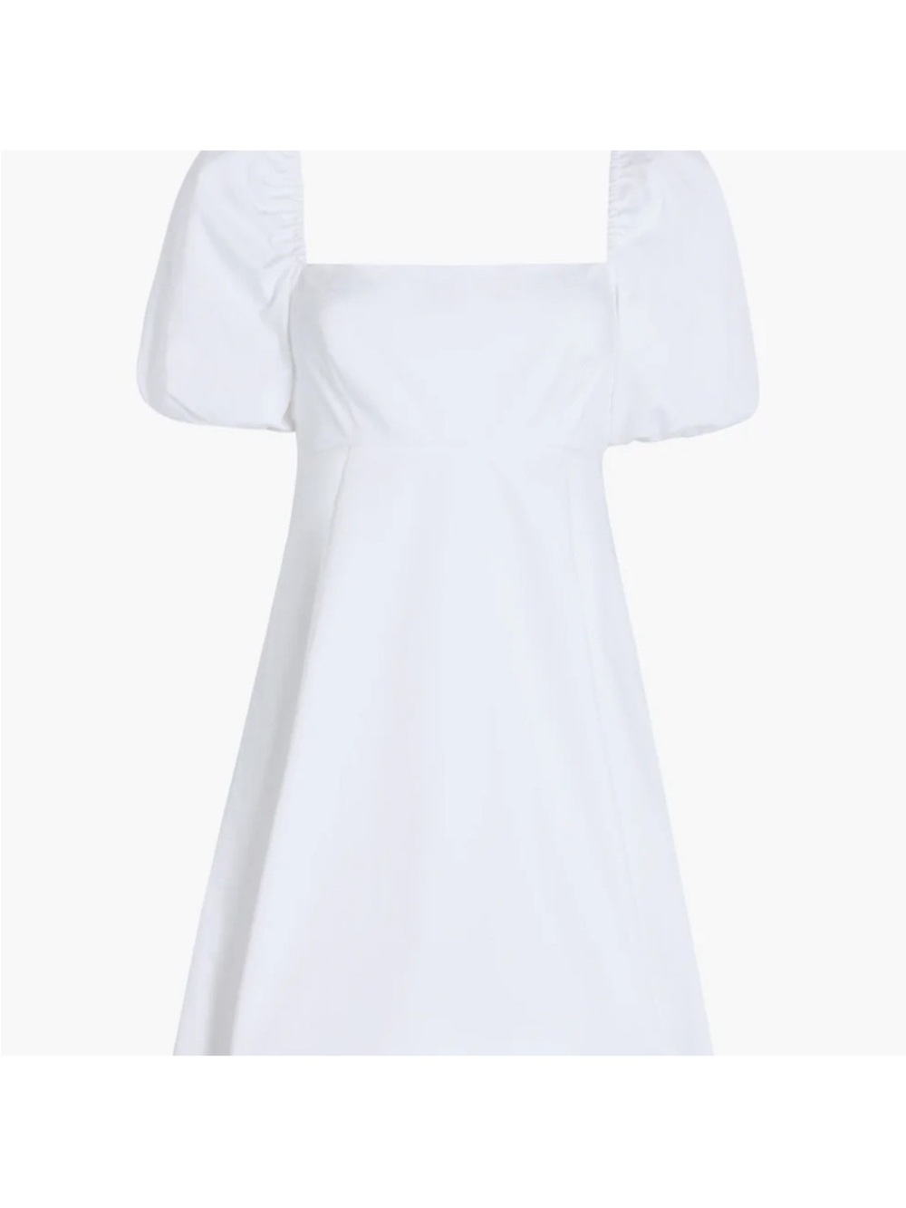 Elegant White Puff-Sleeve Square-Neck Dress HillHouse Dôen - Picture 3 of 3